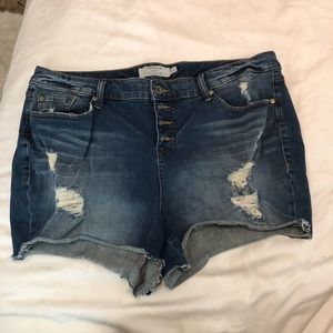 Torrid dark wash denim shorts